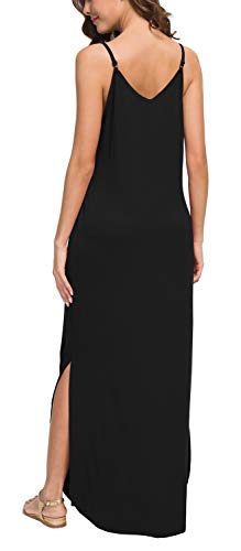 GRECERELLE Women's Summer Casual Loose Dress Beach Cover Up Long Cami Maxi Dresses with Pocket at Amazon Womenâs Clothing store: