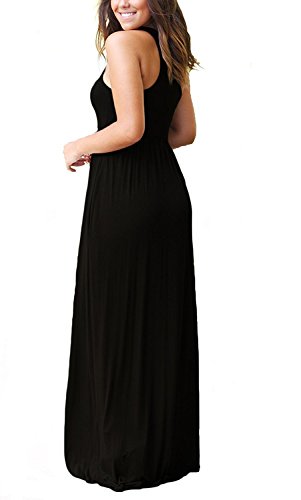 GRECERELLE Women's Sleeveless Racerback Loose Plain Maxi Dresses Casual Long Dresses with Pockets at Amazon Womenâs Clothing store: