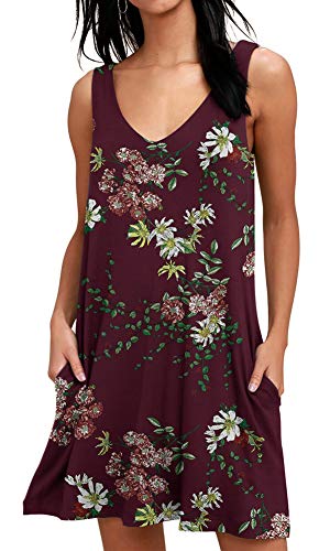 BISHUIGE Women Summer Casual T Shirt Dresses Beach Cover up Plain Tank Dress at Amazon Womenâs Clothing store: