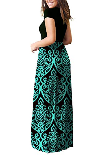 AUSELILY Women Short Sleeve Loose Plain Casual Long Maxi Dresses with Pockets at Amazon Womenâs Clothing store: