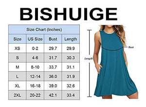 BISHUIGE Women Summer Casual T Shirt Dresses Beach Cover up Plain Tank Dress at Amazon Womenâs Clothing store: