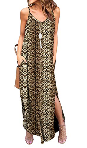 GRECERELLE Women's Summer Casual Loose Dress Beach Cover Up Long Cami Maxi Dresses with Pocket at Amazon Womenâs Clothing store: