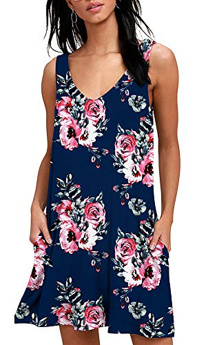 BISHUIGE Women Summer Casual T Shirt Dresses Beach Cover up Plain Tank Dress at Amazon Womenâs Clothing store: