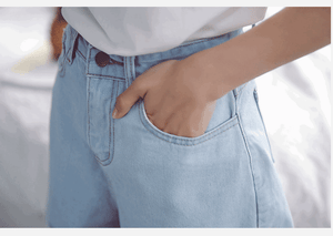 Bull-puncher knickers female Korean style preppy style summer holes loose edge wide-legged jeans hot pants fashion denim shorts