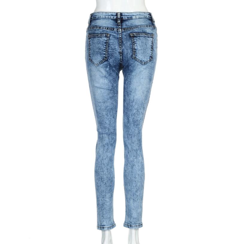 CHAMSGEND Women Casual Slim Skinny Mid Waist Jeans Denim Long Pants Jeans Slim Trousers Drop Shipping 4J31*