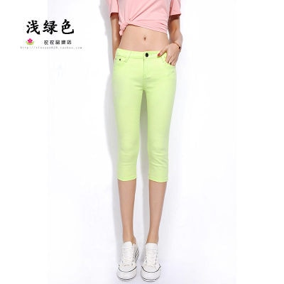 2019 Summer Women Casual Skinny Capris Jeans Trousers Female Stretch Mid Elastic Calf-Length Trousers Size Plus shorts Pants