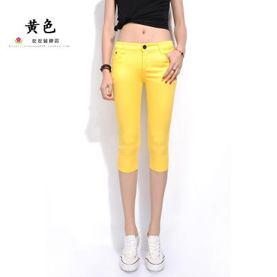 2019 Summer Women Casual Skinny Capris Jeans Trousers Female Stretch Mid Elastic Calf-Length Trousers Size Plus shorts Pants